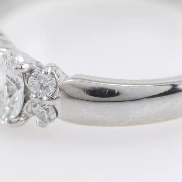 Oval Ring Pt900Platinum/diamond #4.9(US Size) 4.7g Women - Picture 2 of 8